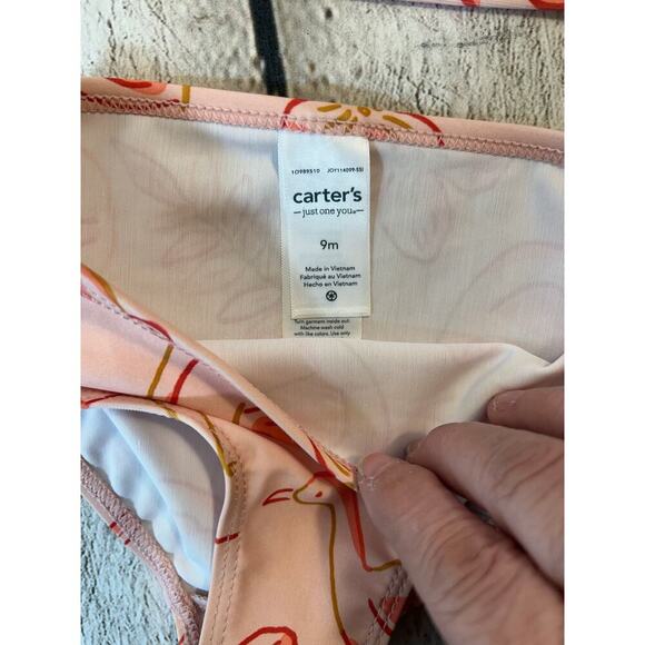 CARTER’S Girl’s 2-Piece Rashguard Swim Top & Bottoms / Size: 9 Months - Picture 4 of 6